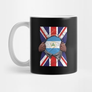 Nicaragua Flag Great Britain Flag Ripped - Gift for Nicaraguan From Nicaragua Mug